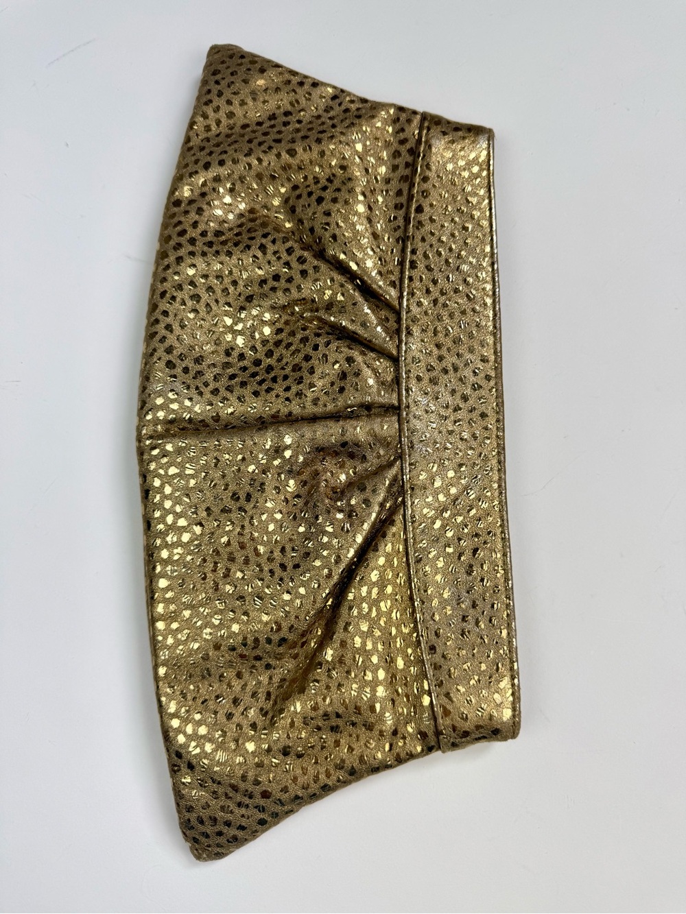 Lauren Merkin Gold Metallic Leather Clutch